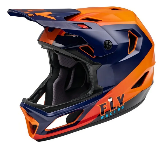 Capacete Fly Racing Rayce Full-face - Laranja Azul
