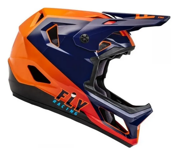 Capacete Fly Racing Rayce Full-face - Laranja Azul