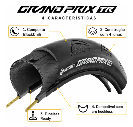 Pneu Continental Grand Prix TR 700x28 Tubeless