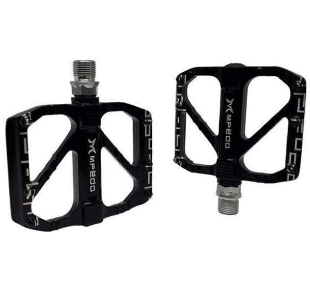 Pedal Plataforma Aluminio Eixo Cro-Mo - MPEDA - Preto
