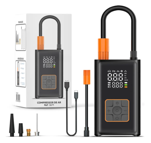 Compressor De Ar Portátil Mini Digital Usb